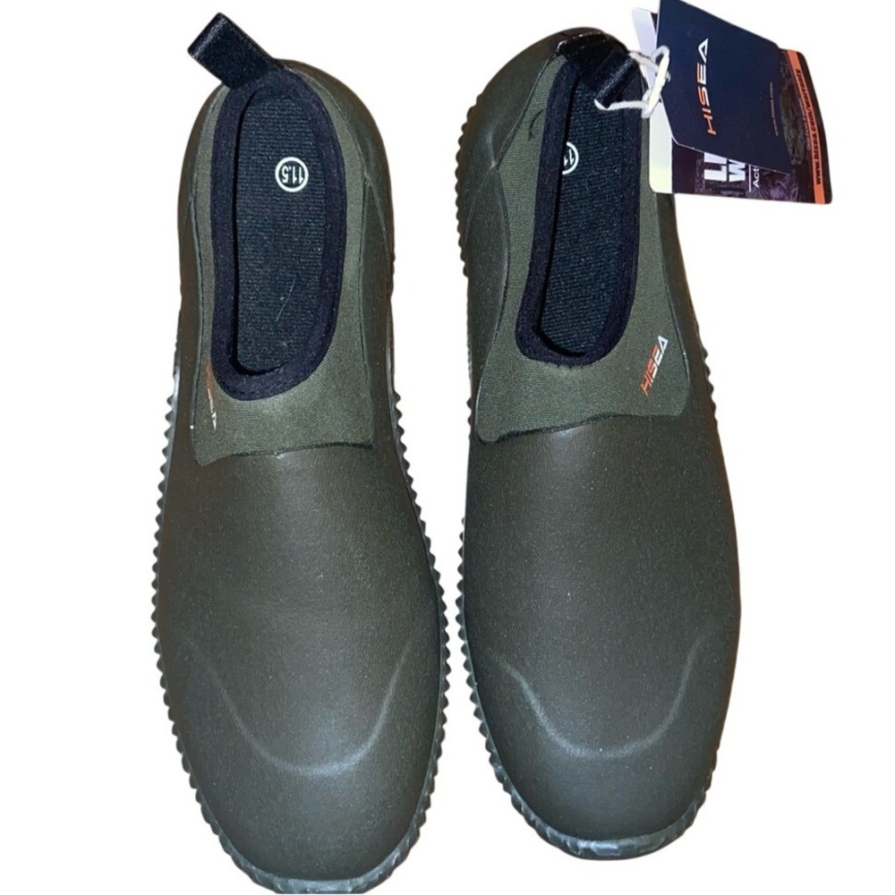 HISEA‎ Green Slip-On Loafers with Rubber Textured Sole Outdoor Mens 11.5